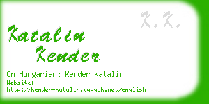 katalin kender business card